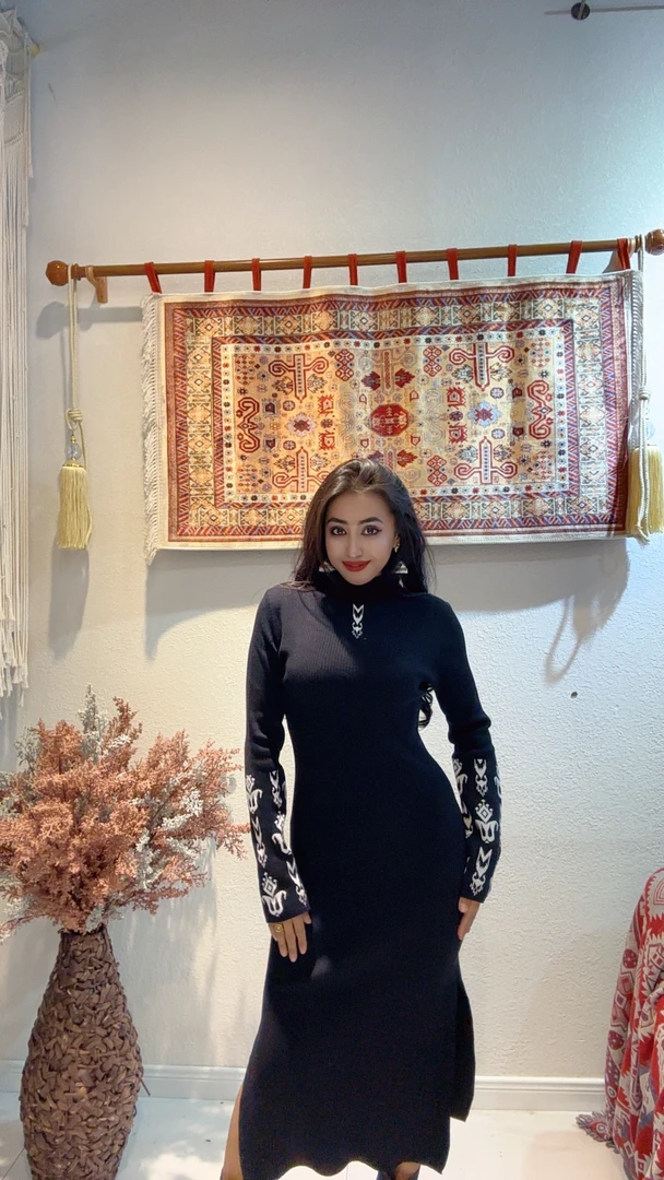 新款长款艾特莱斯毛衣裙