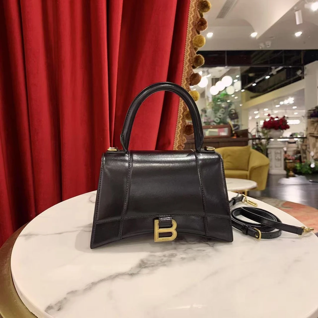 95新 Balenciaga/巴黎世家 GGS巴黎世家包沙漏s黑金牛皮 16277821