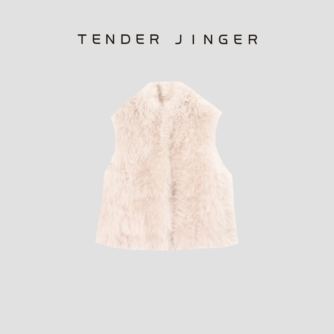 Tender Jinger｜线下专供 山羊绒软黄金皮毛一体马甲T54MYY50034