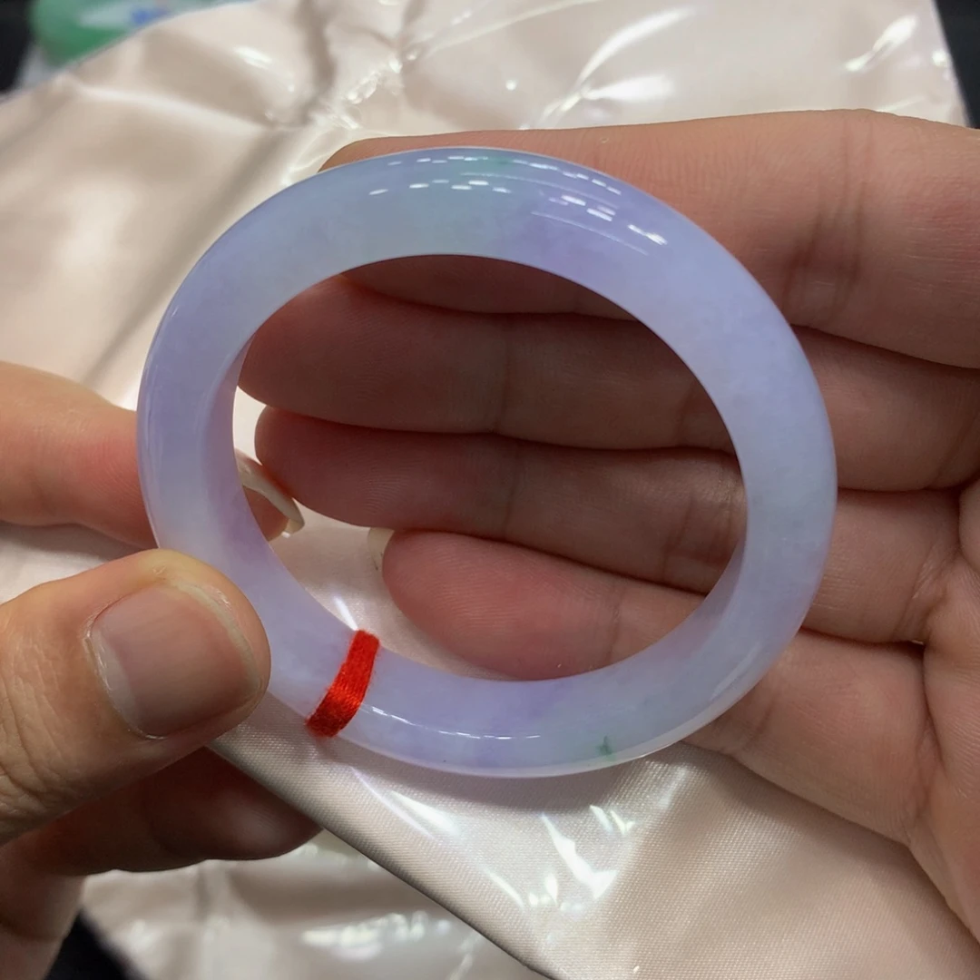 未镶嵌手镯翡翠翡翠手镯冰紫底带一点点绿11