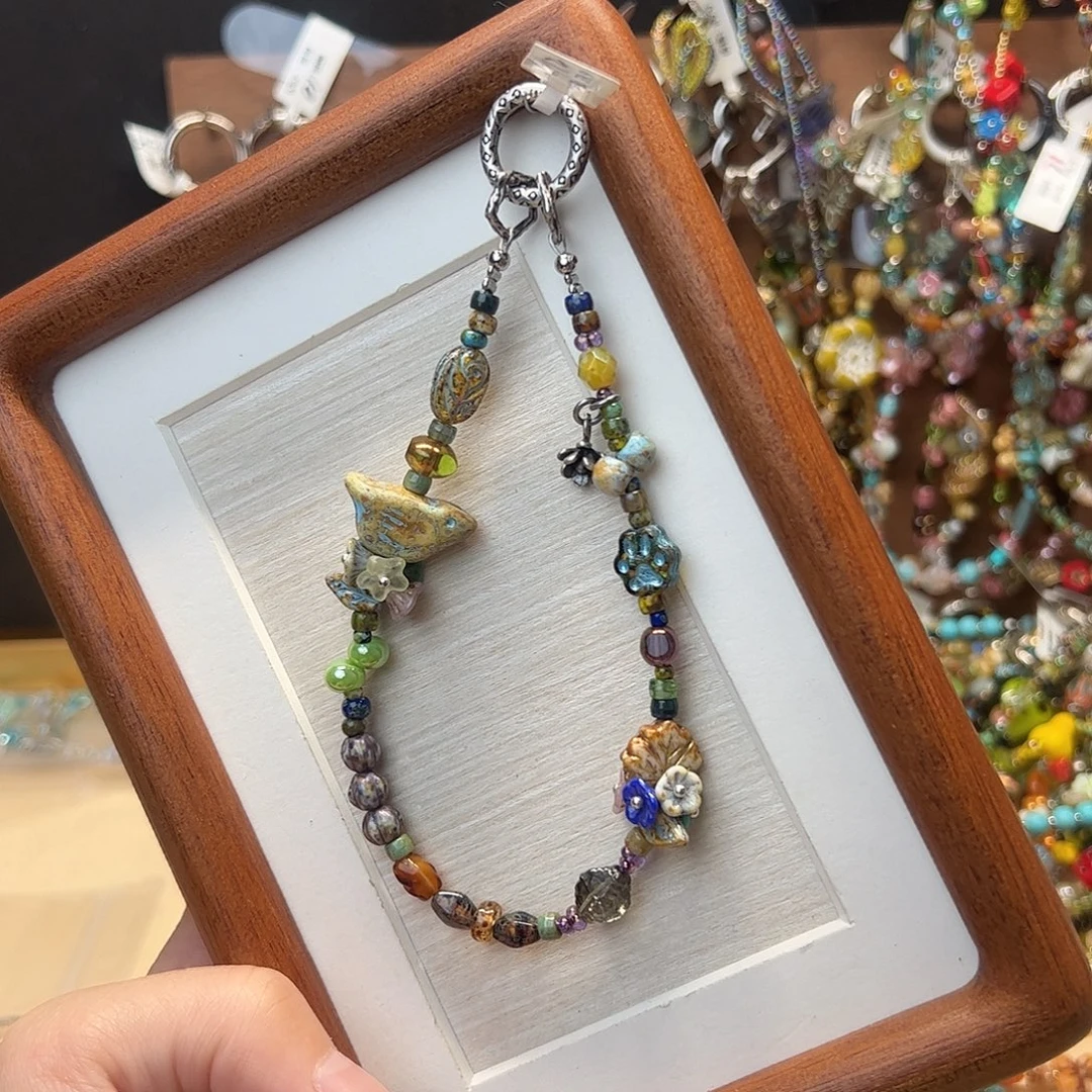 捷克琉璃手机件包挂件