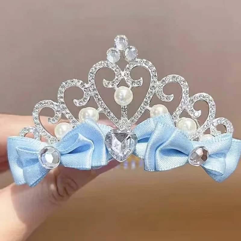 RC235 女童中国风发卡蝴蝶结后压发夹宝宝皇冠顶夹儿童古风新年头