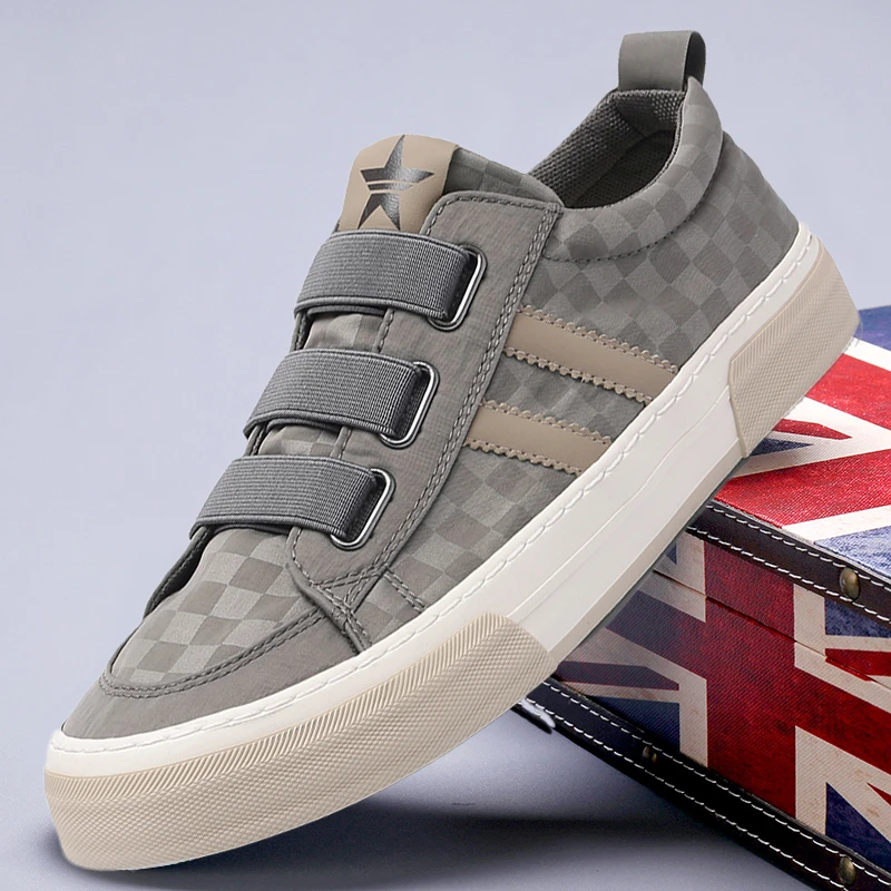 25107 低帮时尚平跟透气男士帆布鞋休闲小白鞋潮流一脚蹬春季韩版