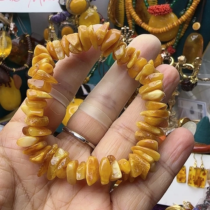 琥珀未镶嵌手链天然