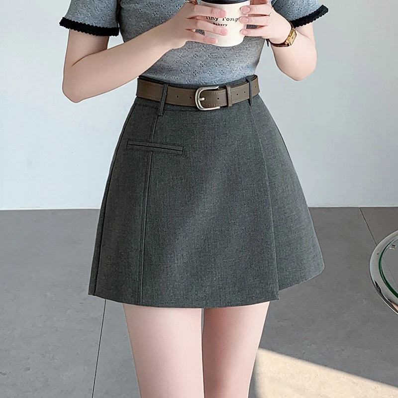 2025夏季西装a字裙裤休闲短裤裙女高腰阔腿靴裤外穿休闲显瘦裤女