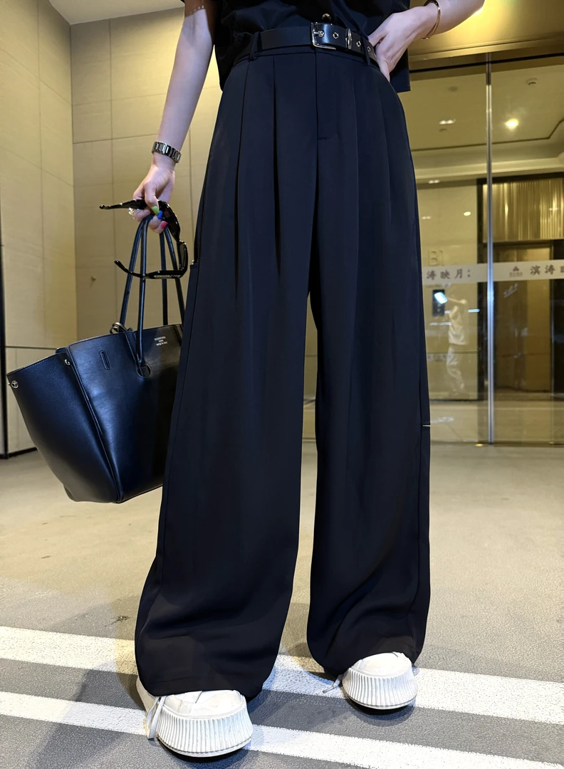 邓蕾婷【流量密码】夏季洋气显瘦高腰直筒休闲百搭宽松垂感阔腿裤