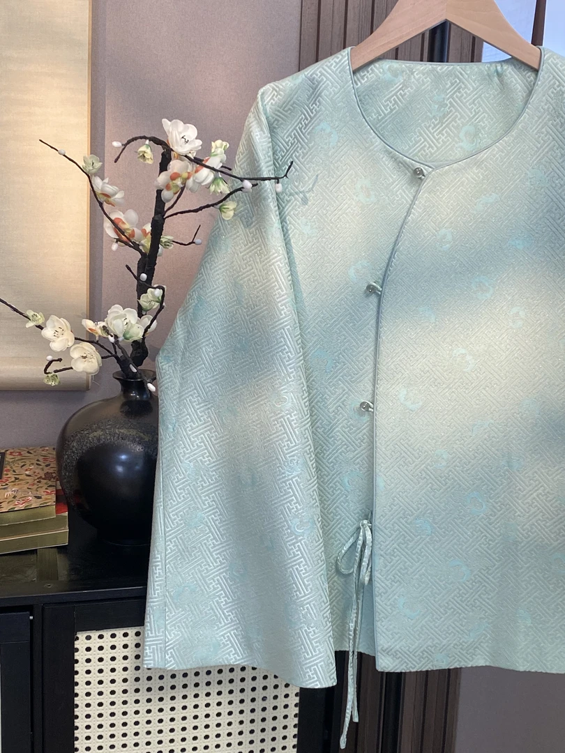 【上久楷丝毛 万字地八仙蝠桃纹】新中式满分桑蚕丝