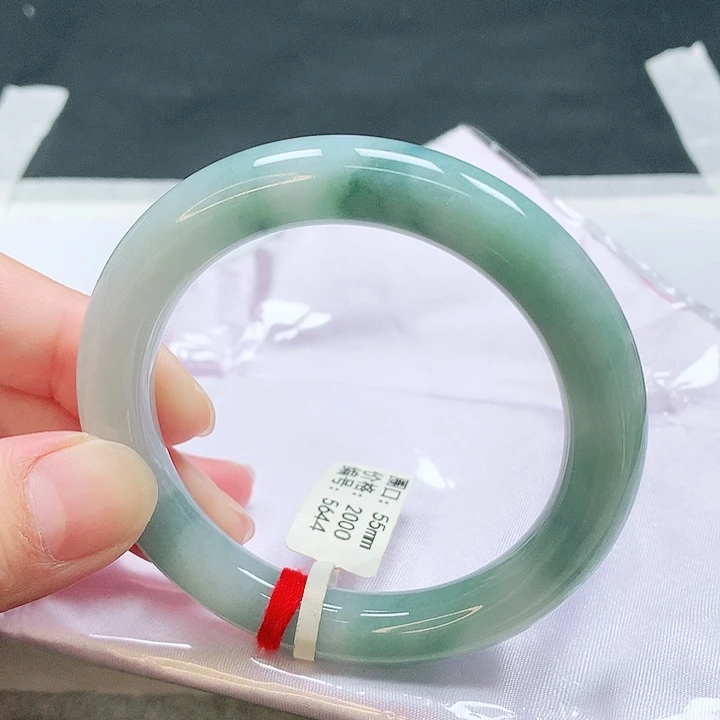 翡翠未镶嵌手镯圆条55