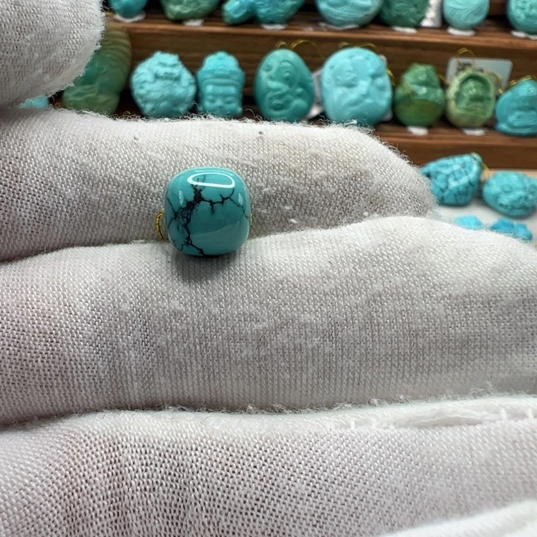 绿松石未镶嵌老型珠9.1mm
