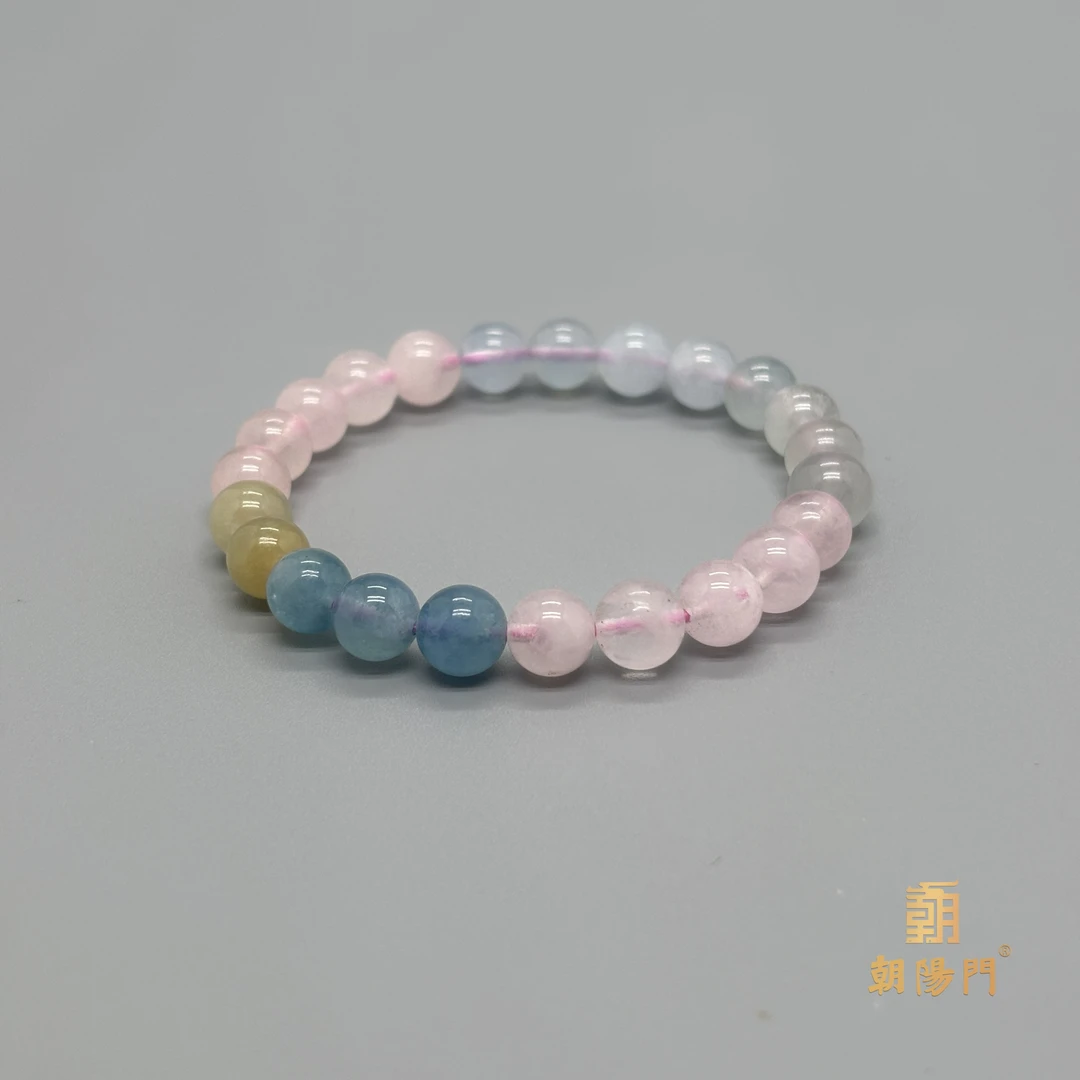 【七夕专属D8090】马卡龙仙女彩色渐变摩根石圆珠手串约8mm左右