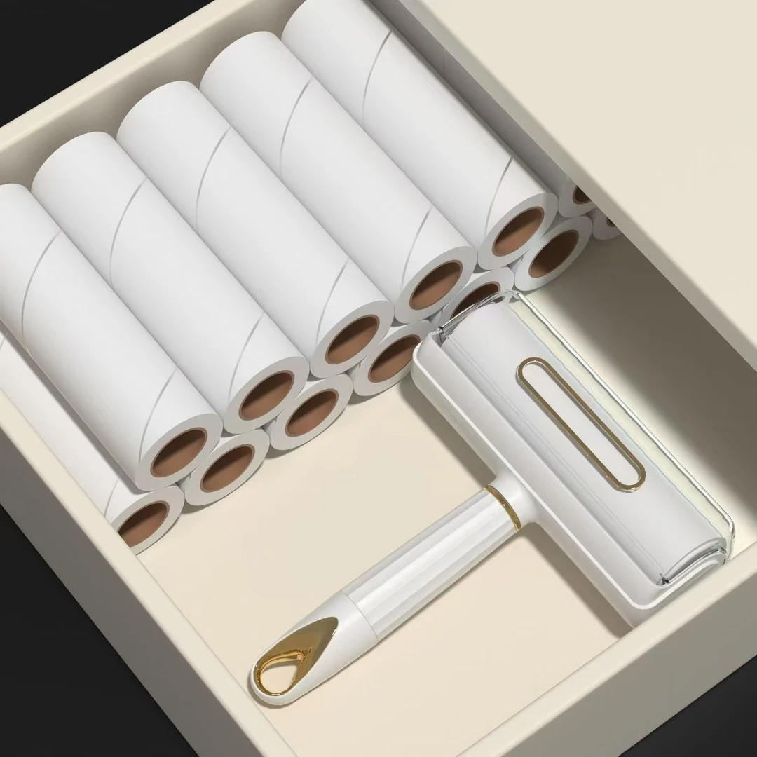 粘毛器滚筒滚刷长杆吸头发神器床上地上毛发清理毡毛滚子可撕式纸