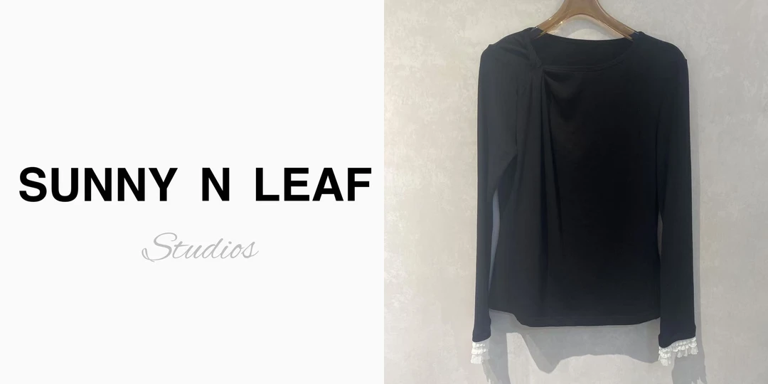 SUNNY N LEAF 秋季竹节针织纽结上衣T恤  59609