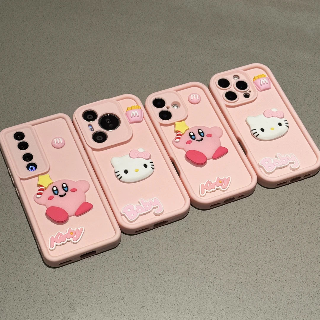 飞虎胜少女粉星之卡比适用苹果16/15阶梯手机壳华为oppo小米vivo