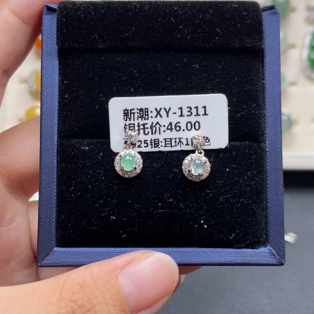 翡翠戒指银S925镶嵌