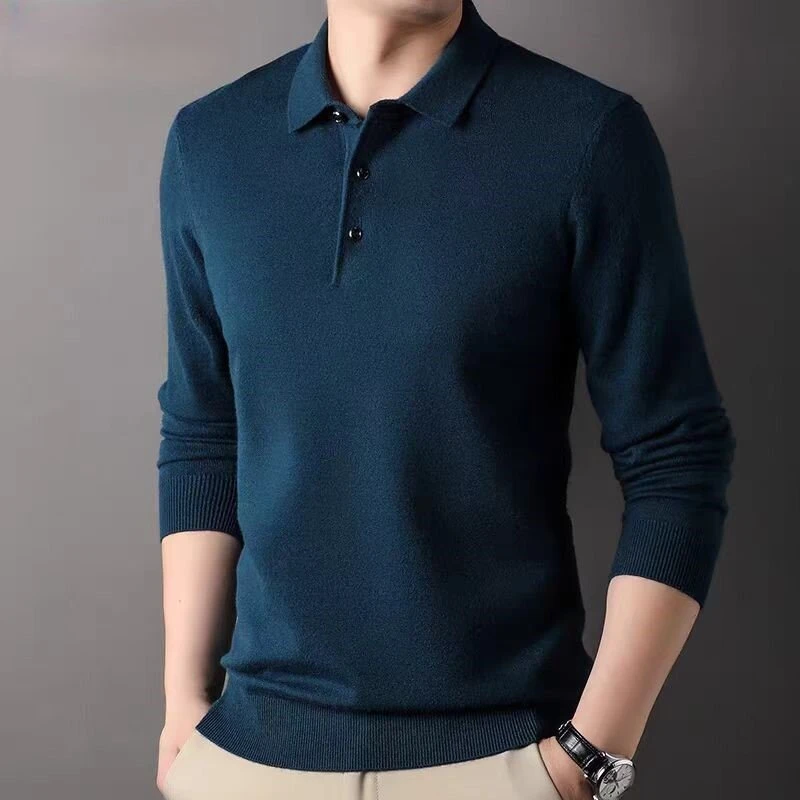 纪凡姬/3753-高品质秋冬纯色男士保暖百搭休闲Polo衫