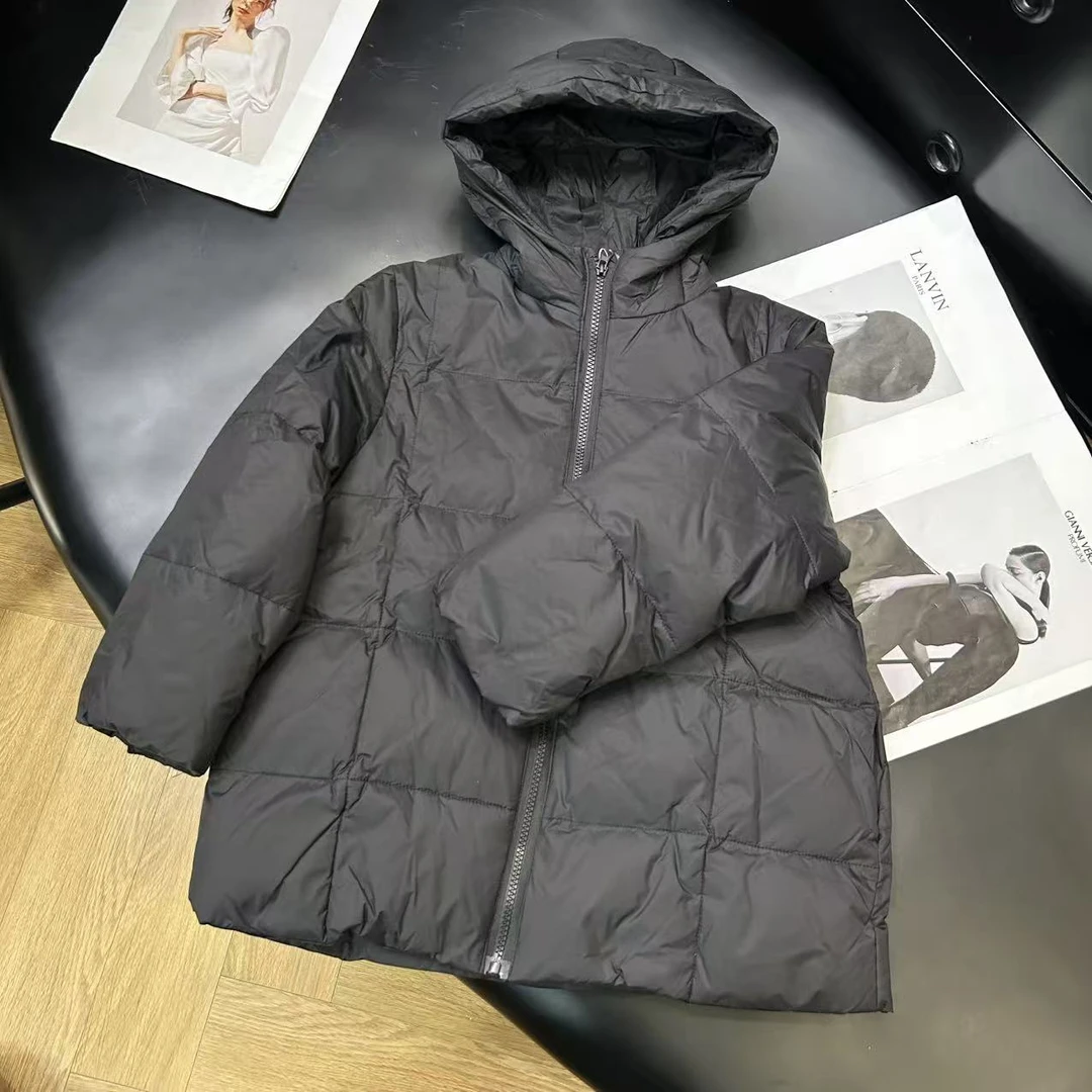 85%白鸭绒~儿童保暖神器中长款羽绒服H508