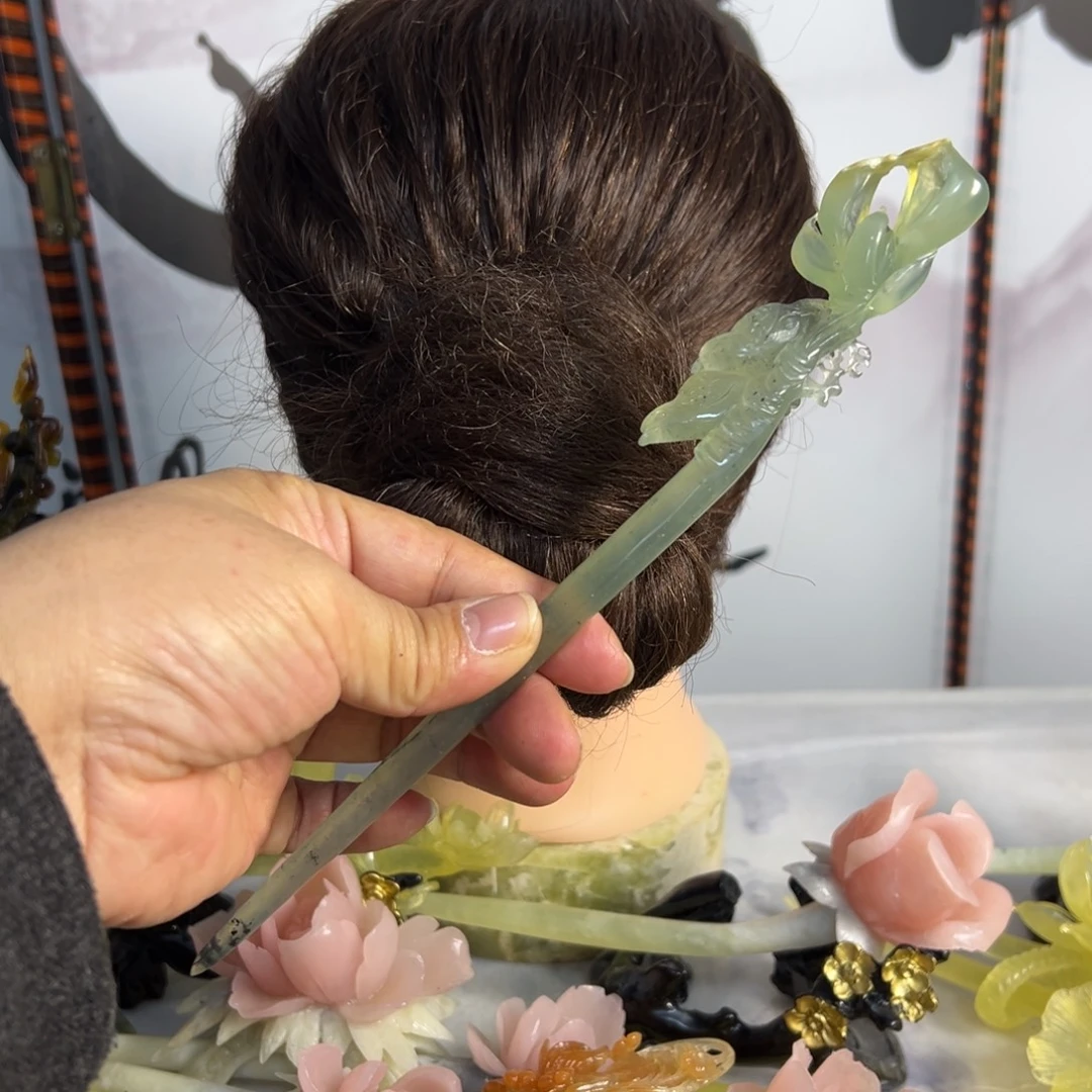 蛇纹石玉未镶嵌发饰