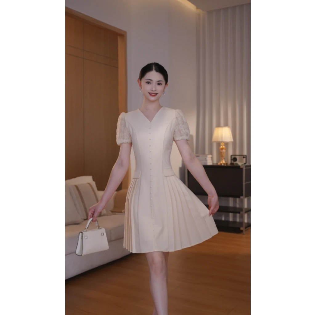 【古蔓诗福利款】6206夏季新款气质收腰连衣裙