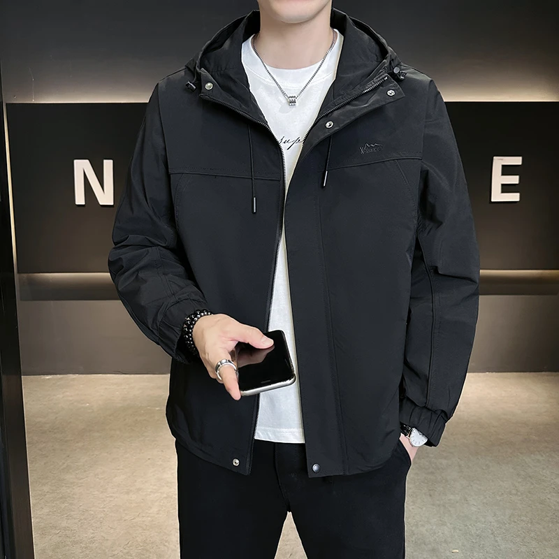 高品质男士连帽外套帅气连帽夹克潮流休闲百搭春秋季连帽外套8566