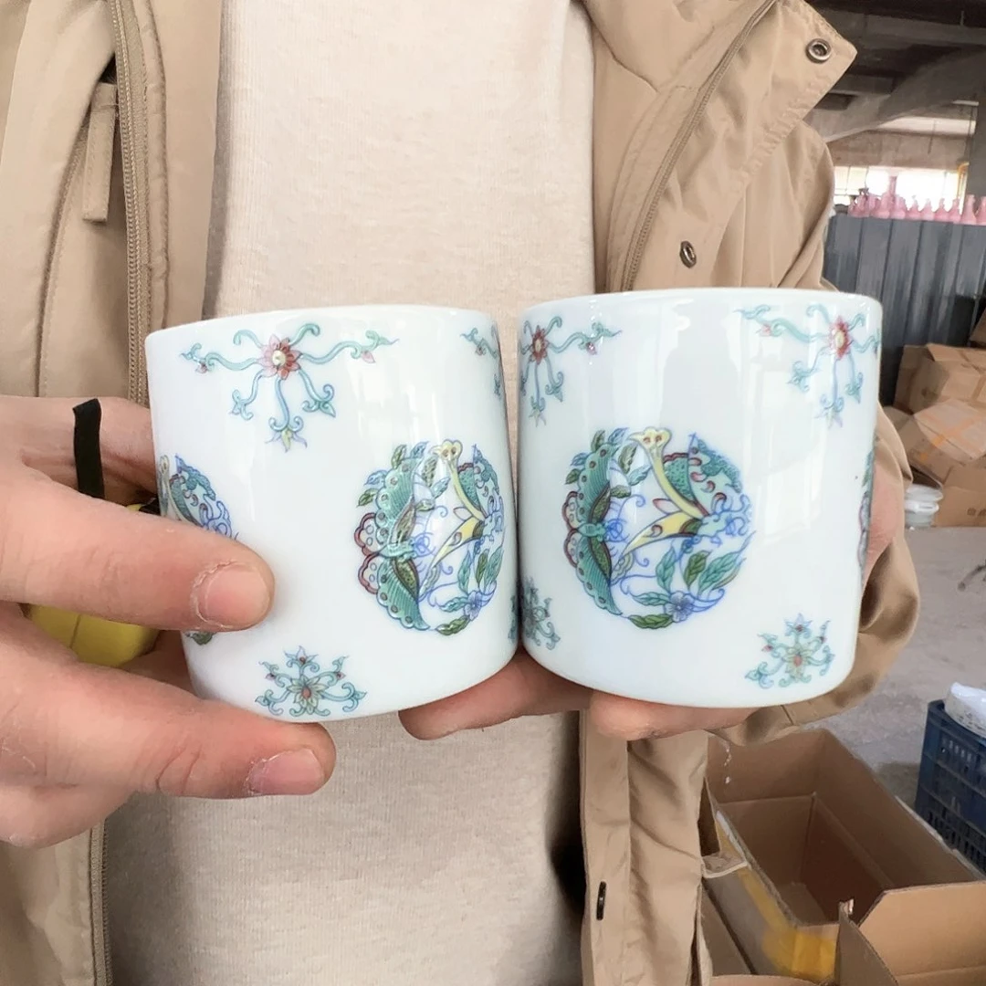 瓷景德镇高温陶瓷团蝶2个