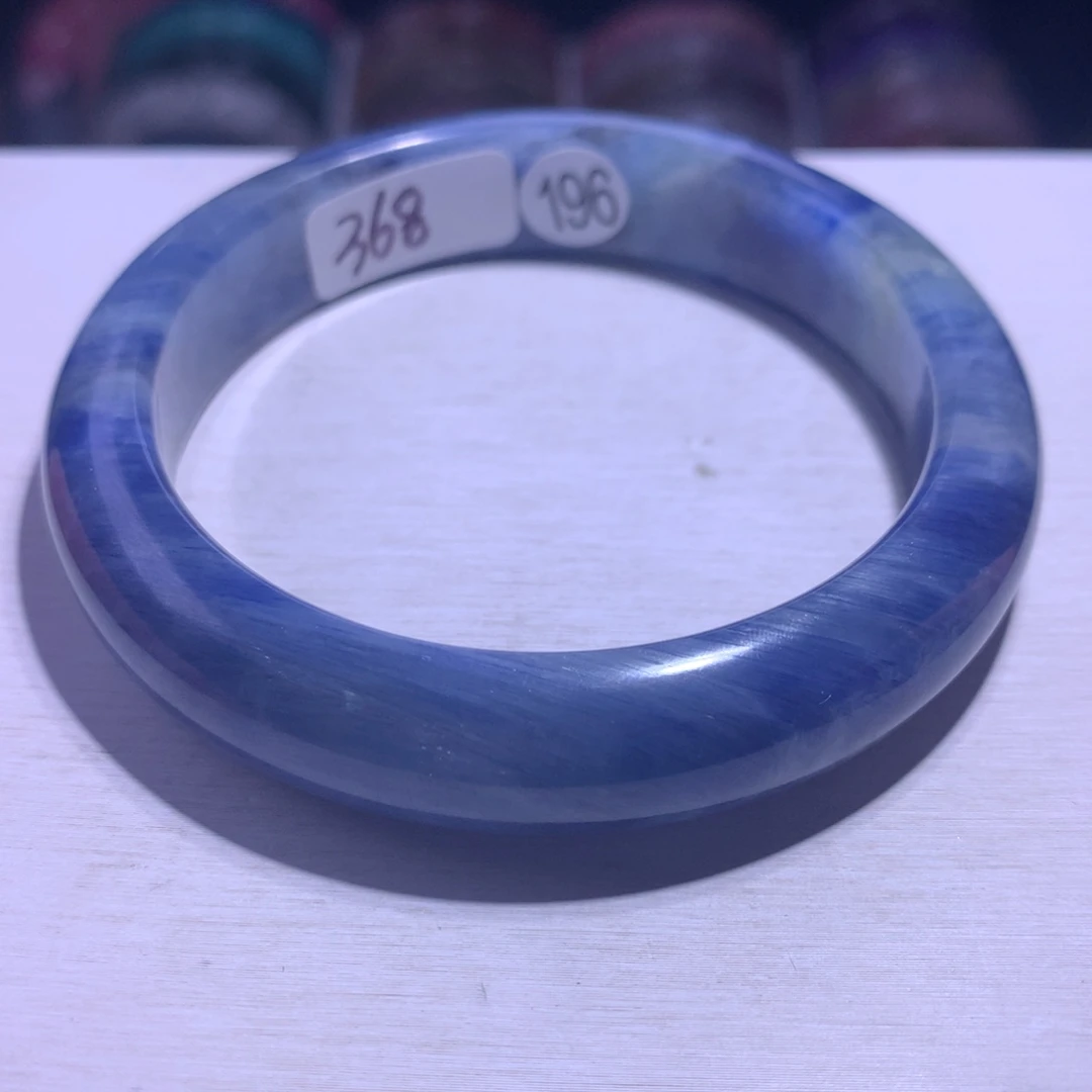 银S925镶嵌手镯水晶蓝晶58.4圈196