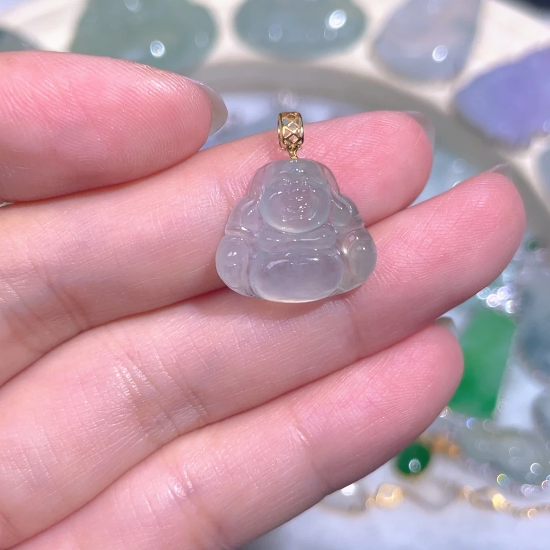颈饰18K金镶嵌翡翠翡翠