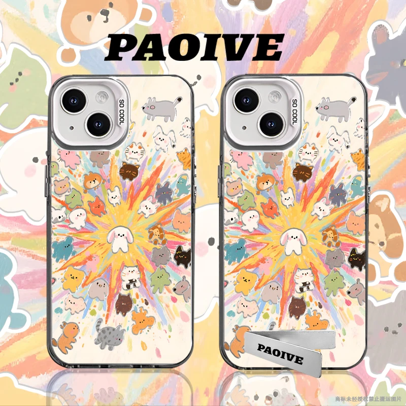 满屏动物适用苹果华为vivoiPhone小米三星防摔彩银手机壳