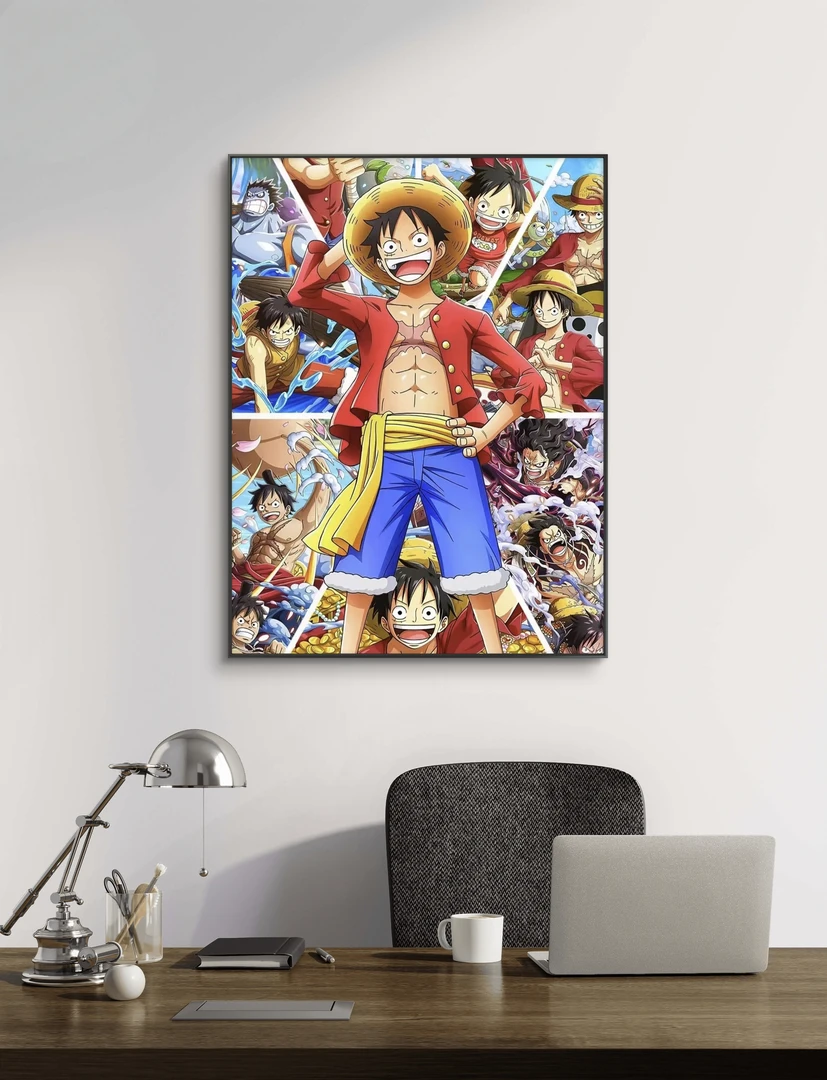 海贼王航海王蒙奇D路飞  PVC框 40*30 客厅玄关 晶瓷画挂画