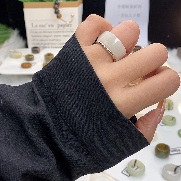 和田玉未镶嵌戒指Z60白玉直切16.2