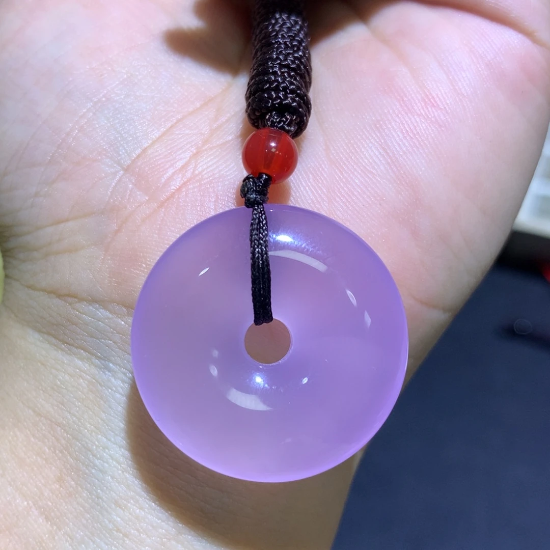 玛瑙/玉髓未镶嵌手镯卡30葡萄紫平安扣