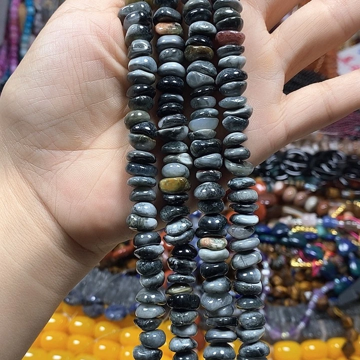 玛瑙/玉髓未镶嵌珠宝半成品卡10天然鹰眼石一条