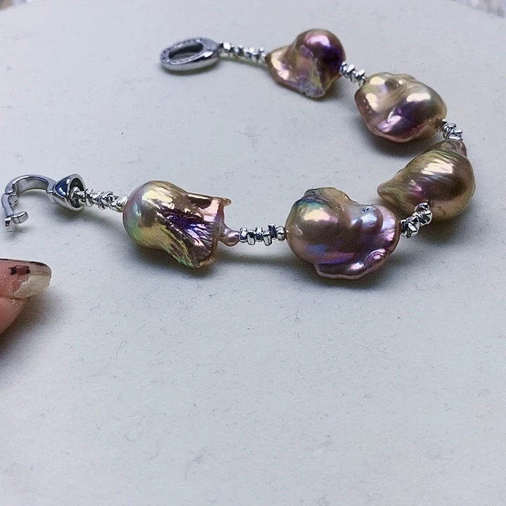 银S925镶嵌耳饰淡水珍珠