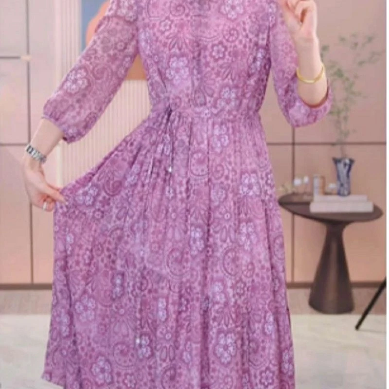 M387 夏季气质连衣裙女显瘦收腰时尚减龄遮肉修身连衣裙