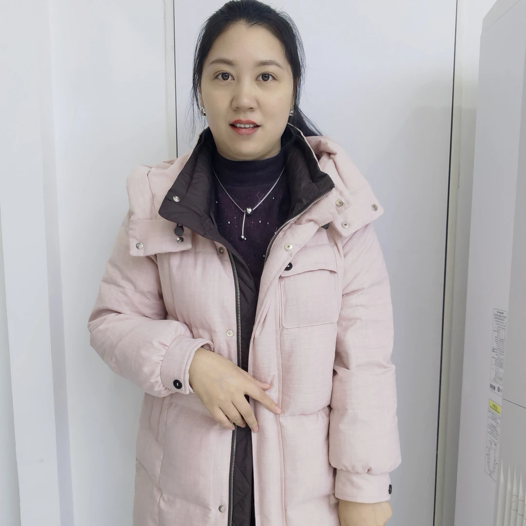 新款时尚洋气百搭休闲手长版鹅绒服5319