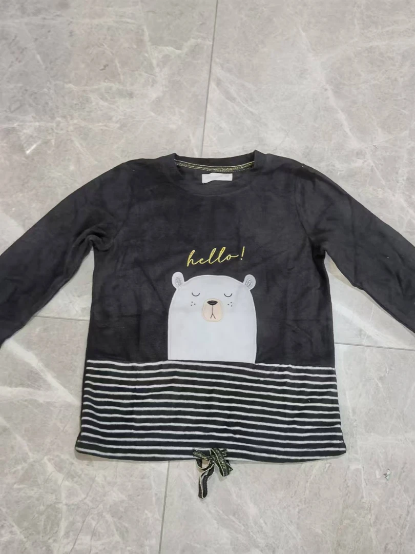 外贸摇粒绒上衣男女秋冬季保暖家居服长袖儿童春秋宝宝加绒