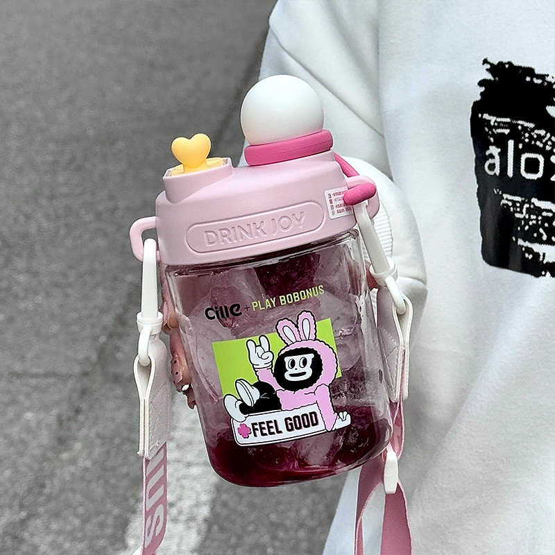 希乐/CILLE水杯儿童上学tritan直饮杯可爱勃勃猴卡通学生吸管杯