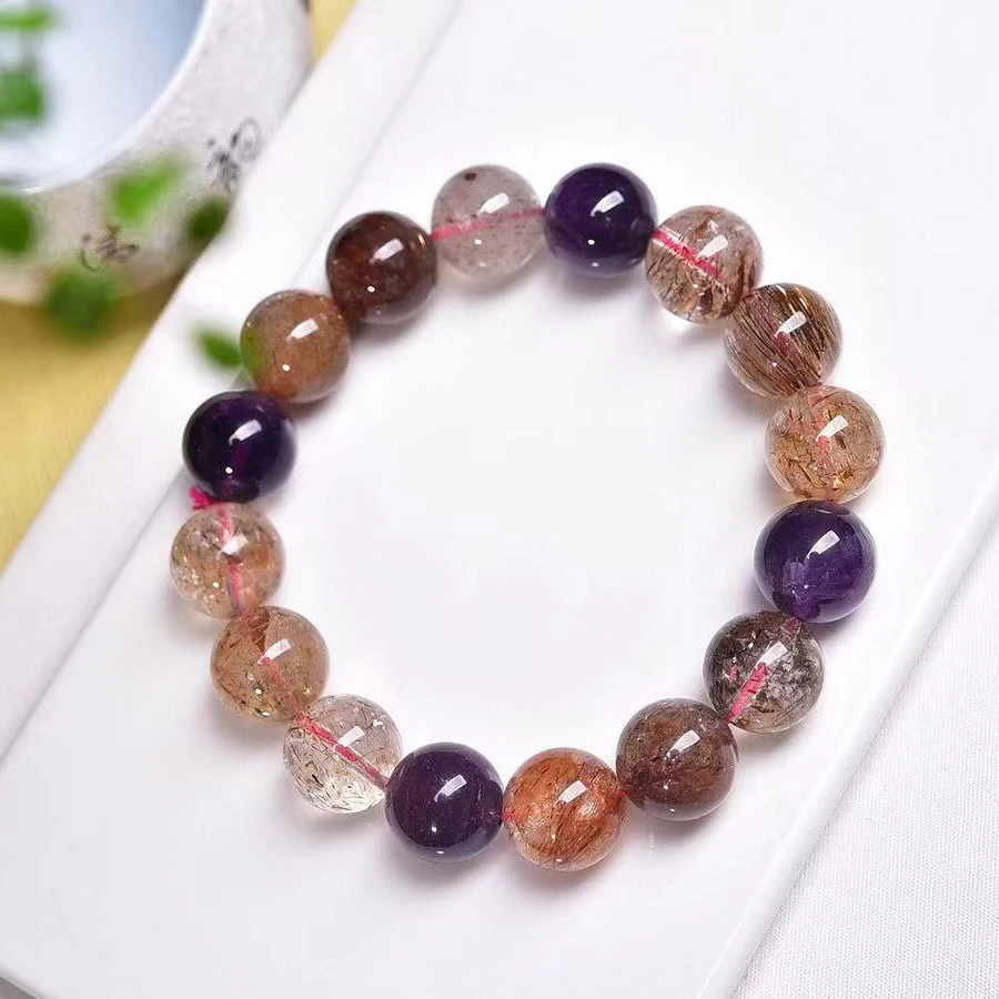 天然水晶手串黑金超七单圈多样式发货男女款时尚百搭水晶饰品礼物