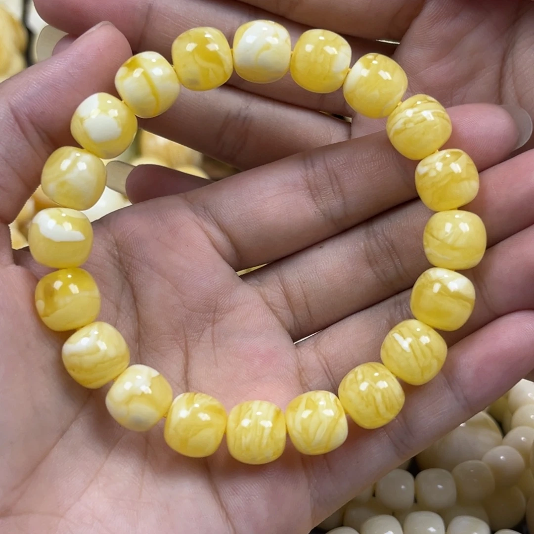 琥珀未镶嵌手串同料老邢手串11.1mm