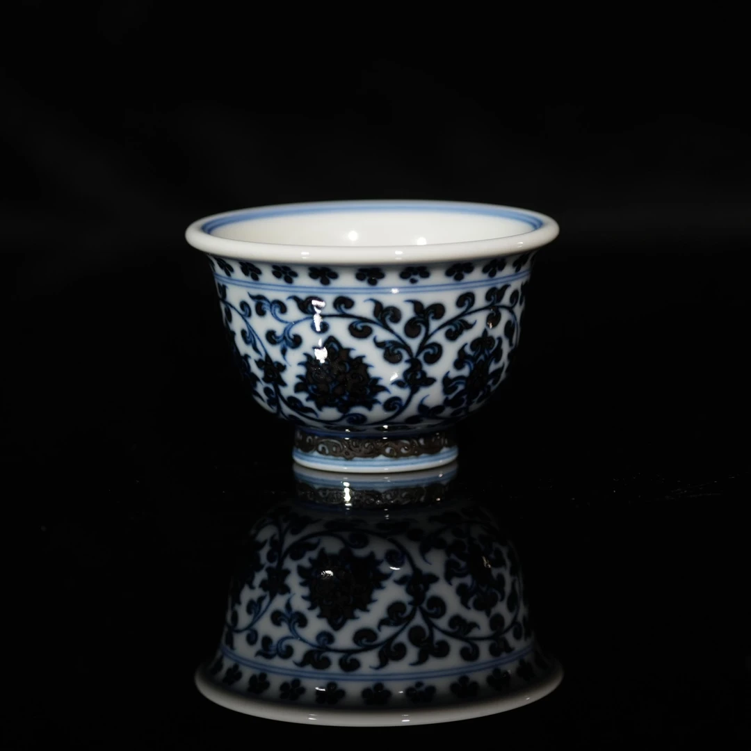 艺林堂丨艺林堂誌青花缠枝莲小压手杯50cc-CJ