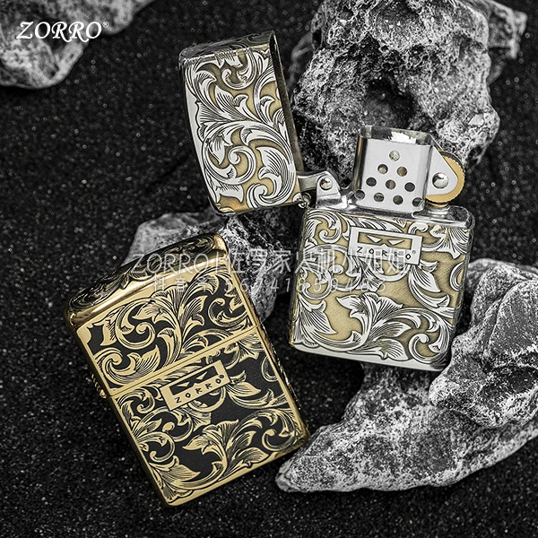 ZORRO佐罗【幸运唐草】正品二代复古煤油打火机砂轮打火机