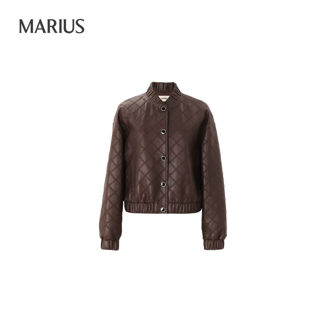 MARIUS“加布里埃精英版”棒球领老钱皮衣