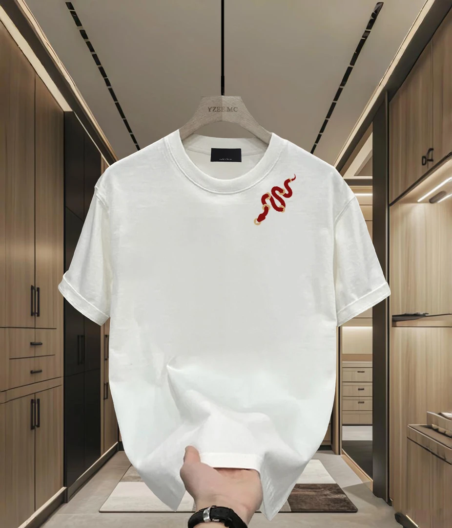 2025新年本命年纯棉男士短袖T恤国潮原创印花宽松百搭圆领上衣ins