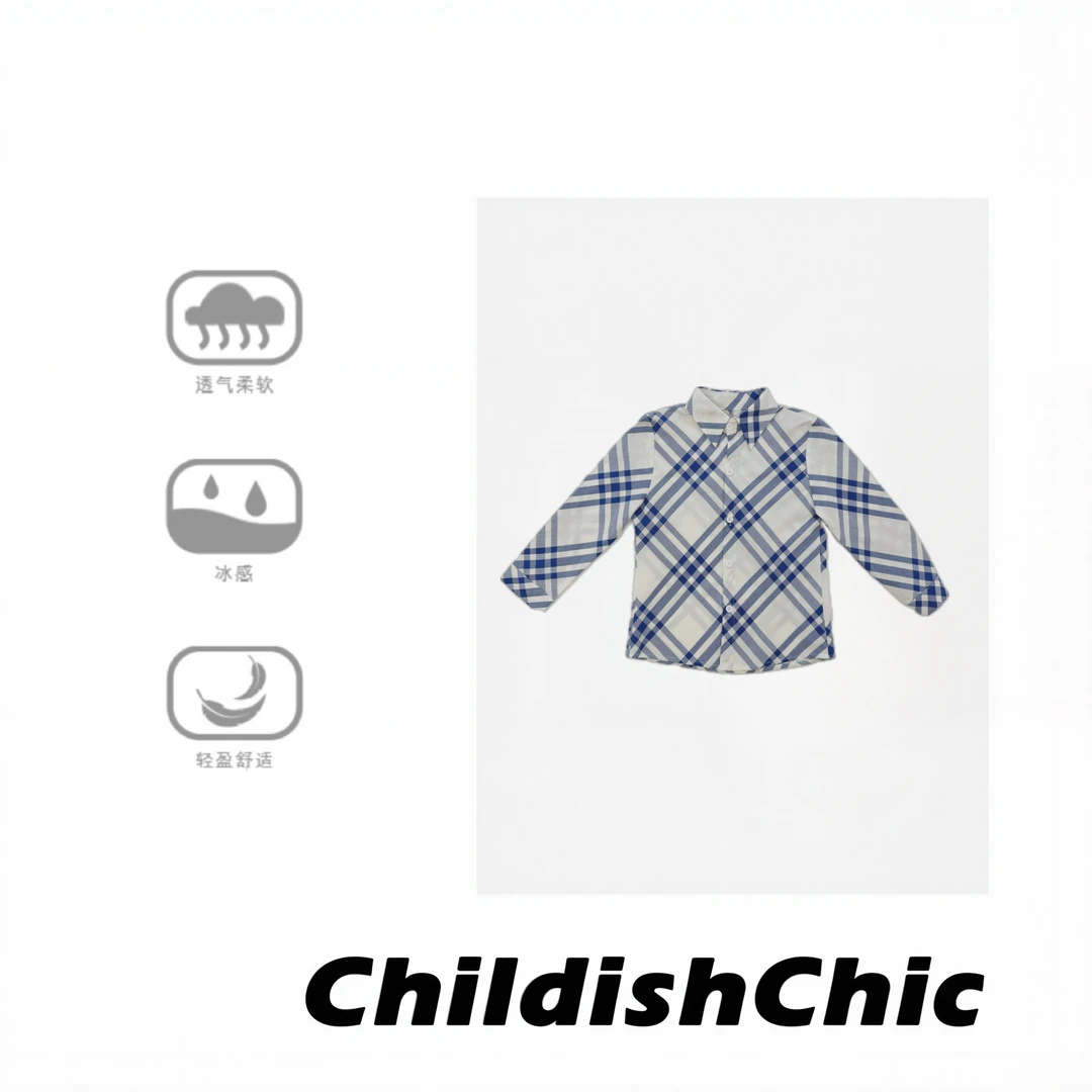 【ChildishChic高定童装】轻奢经典儿童气质格纹长袖时尚休闲衬衫