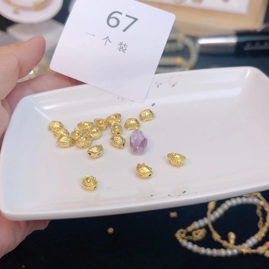 紫晶珠宝半成品银S925镀金镶嵌67