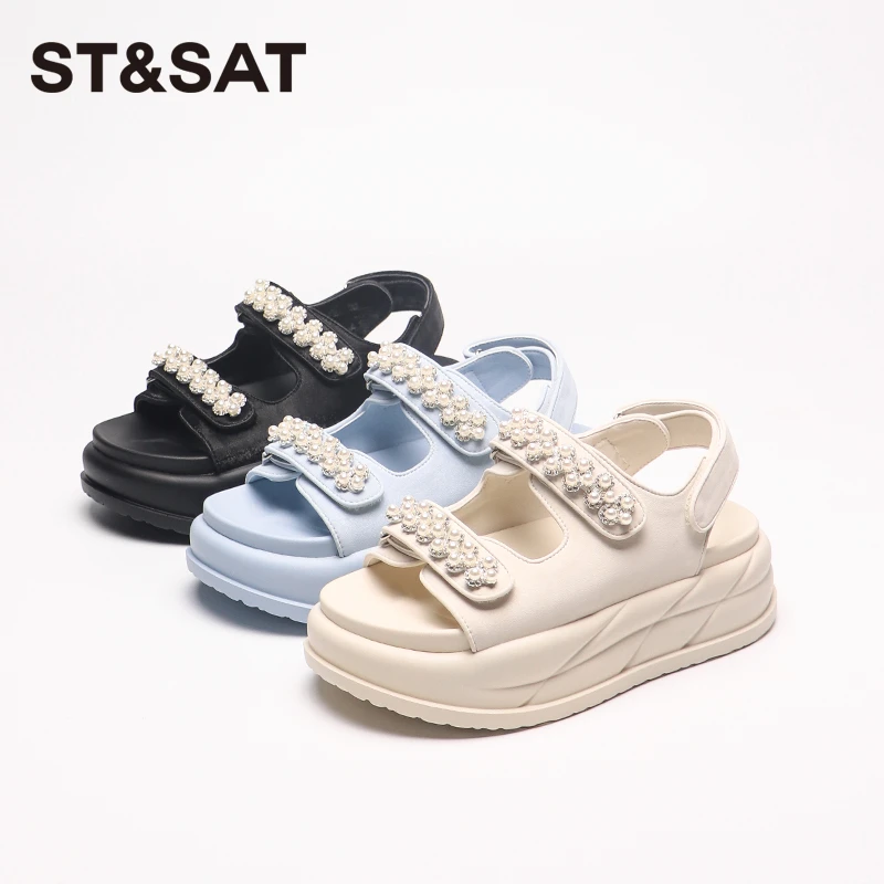 St&Sat/星期六2025新款夏季17837休闲凉鞋百搭厚底时尚外穿女鞋