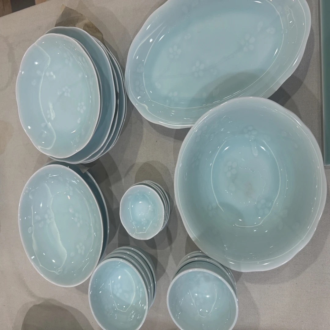 【喜物专属】瓯江22头春色满园餐具粉青