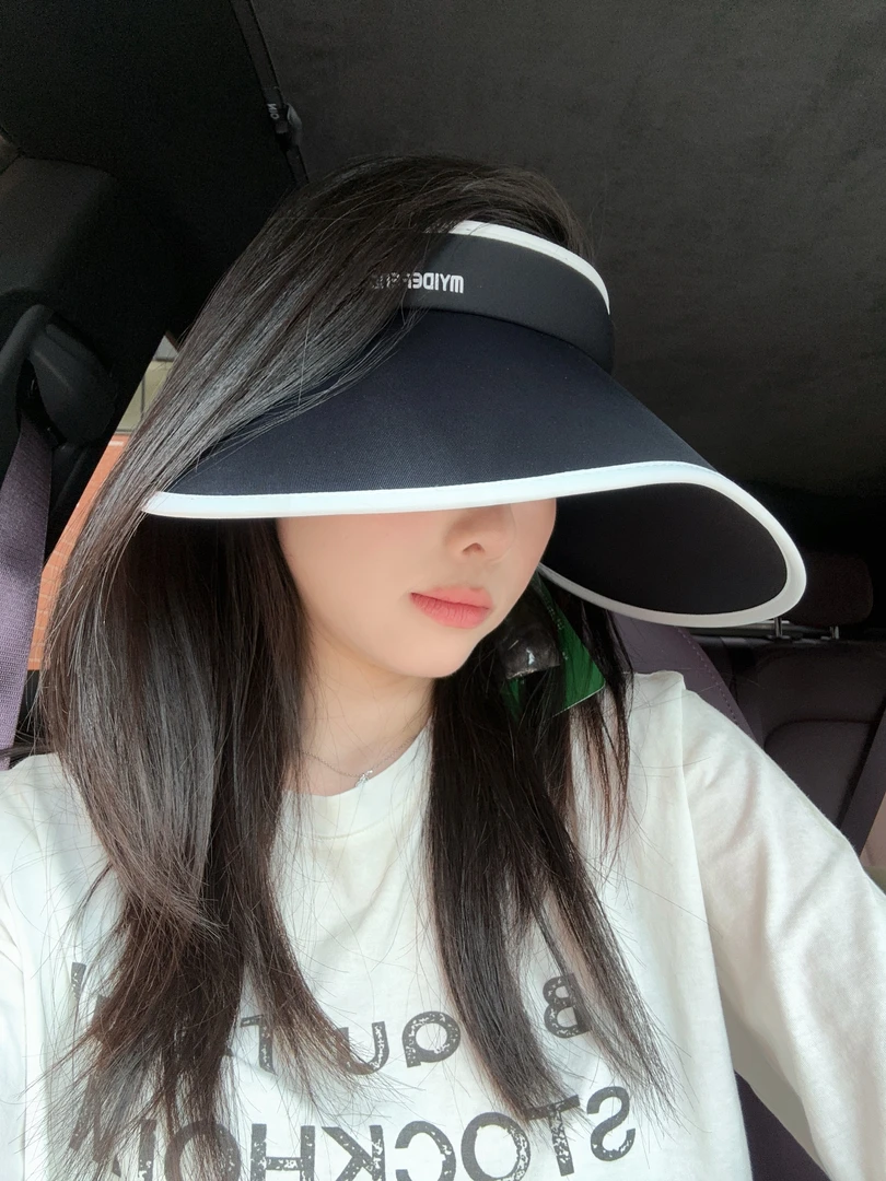 PP款冰丝防晒空顶帽子女2025夏季新款大檐遮全脸防紫外线骑车遮阳