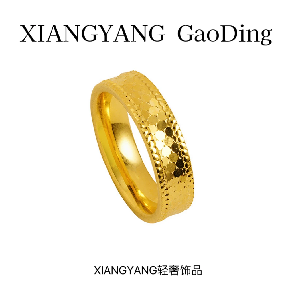 黄铜戒指 新款CNC亮镜龙鳞情侣戒指弧面蜂巢对戒指环时尚百搭
