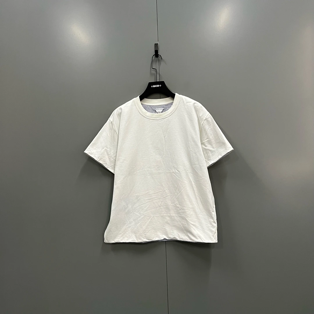 99新 BOTTEGA VENETA/葆蝶家 (ll) 白色内里条纹短袖 S码020821