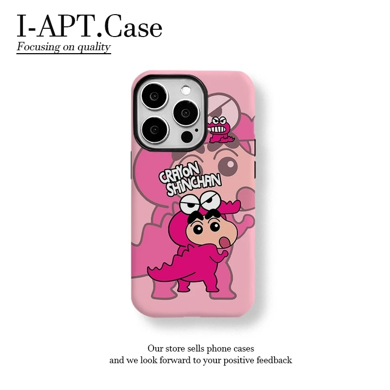 粉色恐龙小新菲林二合一适用于iPhone苹果华为oppo小米手机壳男女